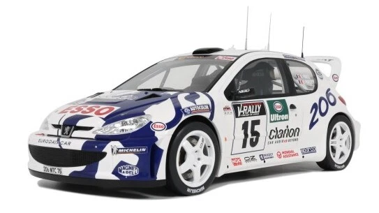 MODELLINO AUTO STATICO OTTOMOBILE PEUGEOT 206 WRC PANIZZI TOUR CORSE 1999 1/12 - Immagine 3 di 4