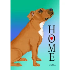 Pit Bull Terrier Brown "Home" Decorative Flag
