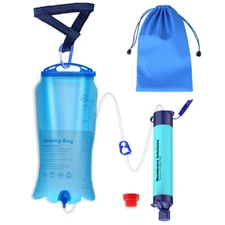 Gravity-Fed Water Filter System 5Stage 0.1μm Group Camping Water Purifier,3Liter