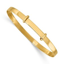 Real 14kt Yellow Gold Madi K Polished Expandable Baby Bangle