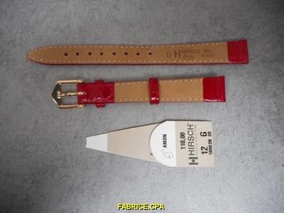 BRACELET DE MONTRE HIRSCH NEUF RAINBOW LEZARD TAILLE 14 ORANGE N° 146