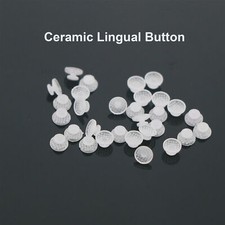 Dental Orthodontic Ceramic Clear Lingual Button Bondable Round Base 10 Pcs/Pack