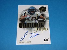 2008 Press Pass JUSTIN FORSETT Gridiron Gold Rookie Autograph - Baltimore RAVENS