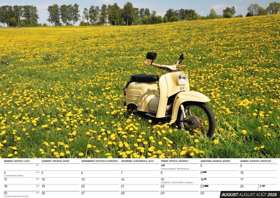 Simson Kleinkrafträder Kalender 2025 Die DDR Legende Kalender 14 S