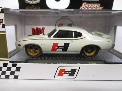 M2 MACHINES 1/64 GROUND POUNDERS HURST 1969 PONTIAC GTO JUDGE WHITE R21