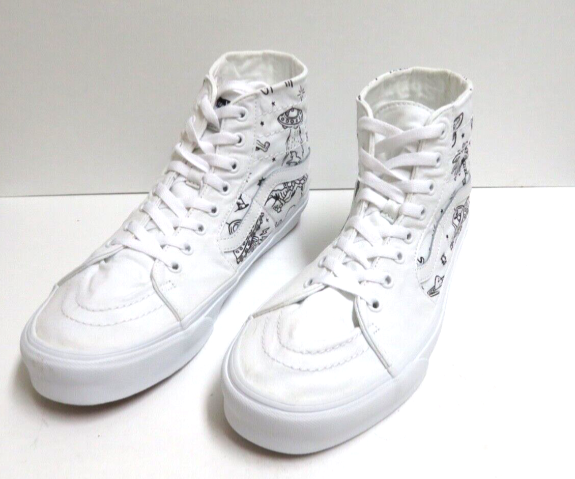 Vans SK8-Hi U-Paint Space Aliens/Spaceships Skate Shoes Men Vans SK8-Hi U-Paint Space Aliens/Spaceships Skate Shoes Men
