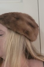 Vintage Ladies Hat Christian Dior Brown Fur W/Marche Hat BOX Pre-Owned Antique