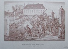 DIE BEST&Uuml;RMUNG DER ST. MARXER-LINIE DEN 28TEN OCT Revolution 1848 Faksimile