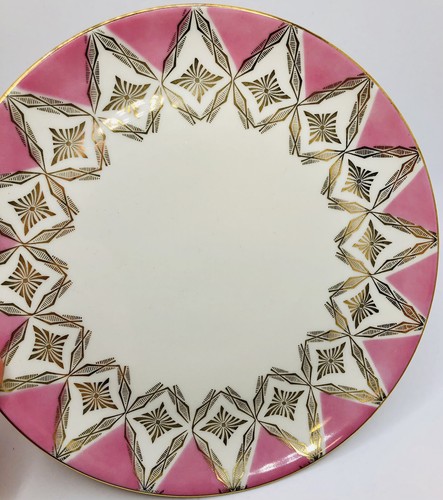 Royal Bayreuth Bavarian Germany Porcelain Pink Gold Gilt Trio Cup, Saucer, Plate - Picture 10 of 12