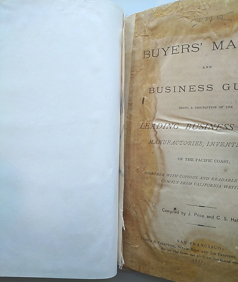 The Buyers' Manual And Business Guide - "The Public To Mark Twain" - 1872 - HC Foto 3 de 4