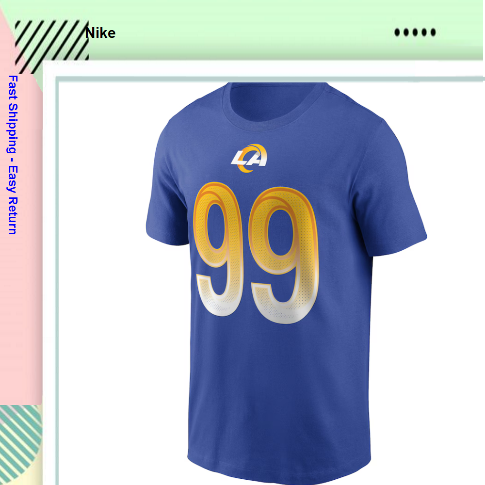 売れ筋商品|||ナイキ Tシャツ トップス レディース Men's Los Angeles Rams Name & Number T-Shirt - Aaron Donald Game mens-nike-aaron-donald-bone-