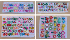 Fun Stud Earrings-Cute Floral Fruity Foodie Designs-Parties Festival Everyday