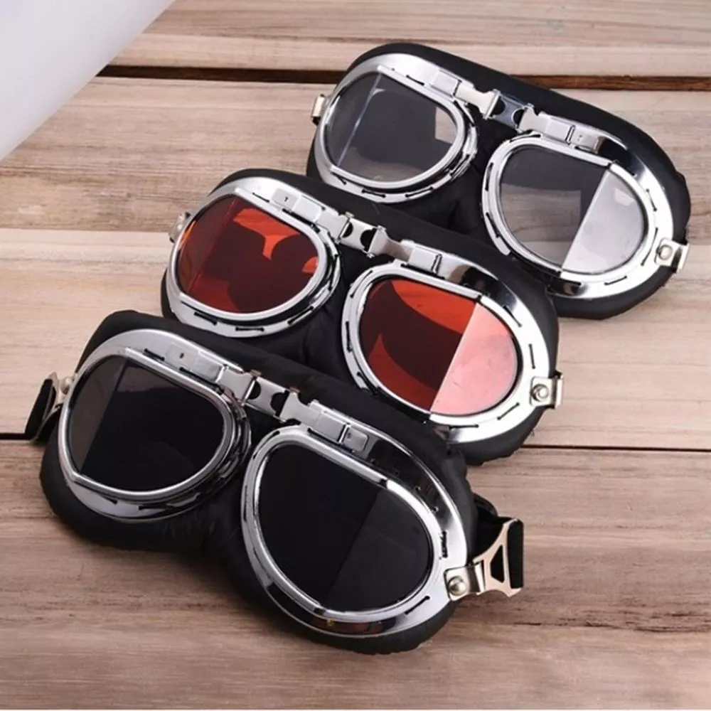 Retro Vintage Motorcycle Goggles Aviator Pilot Flying Eyewear Glasses Helmet