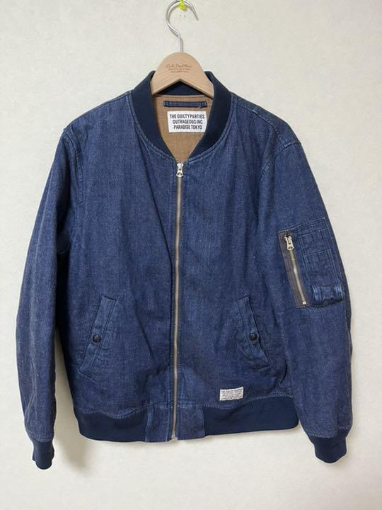 専用 WACKO MARIA MA−1 FLIGHT JACKET DENIM Men JP size M Wacko Maria Denim Ma-1 Jacket Original Popular