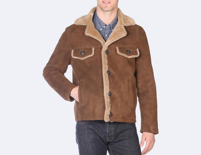 Men's Sheepskin Fur Leather Jacket - Handmade Genuine B3 Bomber Aviator Shearlin