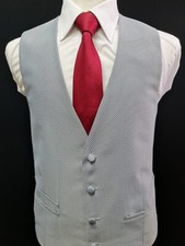 W78 Mens Silver Grey Wedding Evening Formal Suit Vest Waistcoat