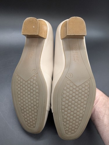 Hotter Comfort Concept Engage Beige Leather Slip On Shoes Size UK 4 EU 37 US 6 - Picture 8 of 9