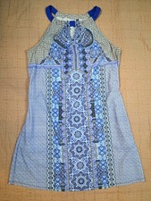 Cabana Life Talbots Blue Black White Vacation Resort Shift Dress L