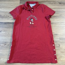 Disney Polo Dress Tommy Hilfiger Collab Mickey Mouse Retro Button Preppy Red XL