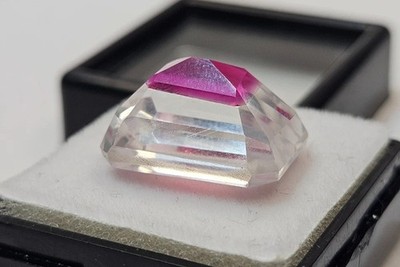 Pitambari Sapphire 19-20 Ct Emerald Cut Natural Bi-Colour Loose Gemstone