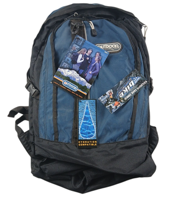 #ad Outdoor Products Backpack Hydration Compatible 3Compartments Black Blue 20x14x7 $19.99
