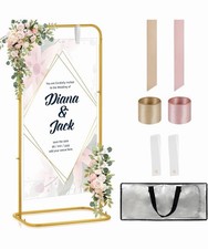 FACULX Wedding Welcome Sign Holder Gold 59x33x13.7 Metal Heavy Duty Stand