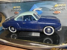 Mira by Solido 1:18 Die Cast  V.W. Karman Ghia Coupe Blue Rare Diecast Car