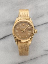 Vintage 1965 Rolex Lady Datejust 6517 18K YG Brown Havana Buckley Dial Auto 26mm