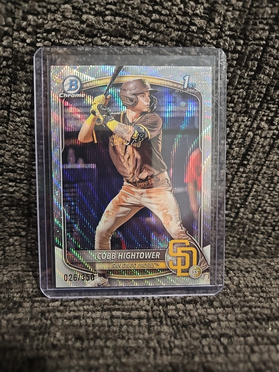 2025 Bowman Chrome 1st Cobb Hightower Wave Refractor #/350