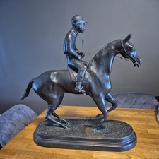 AFTER C. VALTON BRONZE FIGURE OF A HORSE AND JOCKEY. V. LARGE FIGURE
