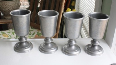 4 Carson Pewter Metal Chalice/Goblets 12 Oz Medieval Tavern Renaissance style