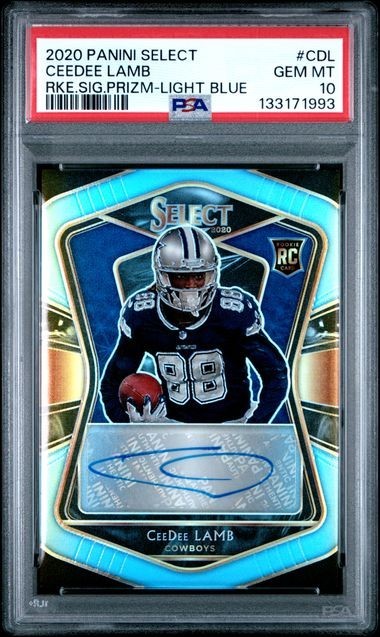 CeeDee Lamb Panini Select Rookie Signatures #CDL Light Blue