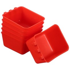 Cage Cups, 4.9x3.7x2.4 Inch Parakeet Feeder Bird Cage Red, 6 Pcs 
