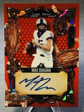 🔥🏈MAX DUGGAN 2023 Wild Card 5 Card Draw Red Ice SP Auto /2 #LTP BOOKEND!!!🏈🔥