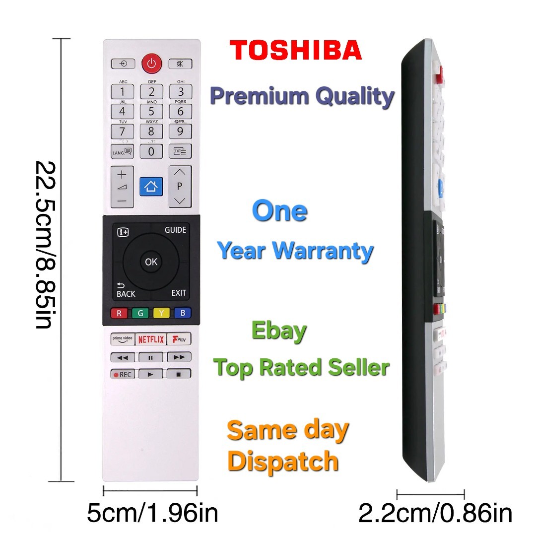 for Toshiba Remote Control, Universal for Toshiba Smart TV, CT 8541 | (No  Voice Function), 1 Year Warranty, 4 Shortcut Buttons, Responsive Buttons,  ... CT-8541 TV リモコン REPLACEMENT SMART TV リモコン
