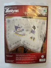NIP Janlynn Cheerful Snowman Afghan Cross Stitch Kit Winter 021-1000 NEW SEALED
