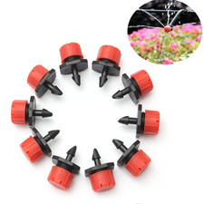 100 Pcs 360 Degree Adjustable Irrigation Drippers Sprinklers, 1/4 Inch Emitters