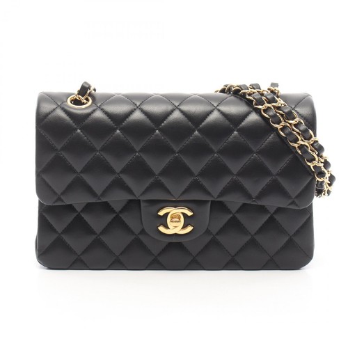 Chanel Matelasse W flap shoulder Bag lambskin sheep leather A01113 r0_0614