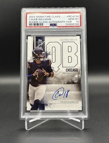 2024 Topps Signature Class Caleb Williams Rookie Variation Auto On Card PSA 10