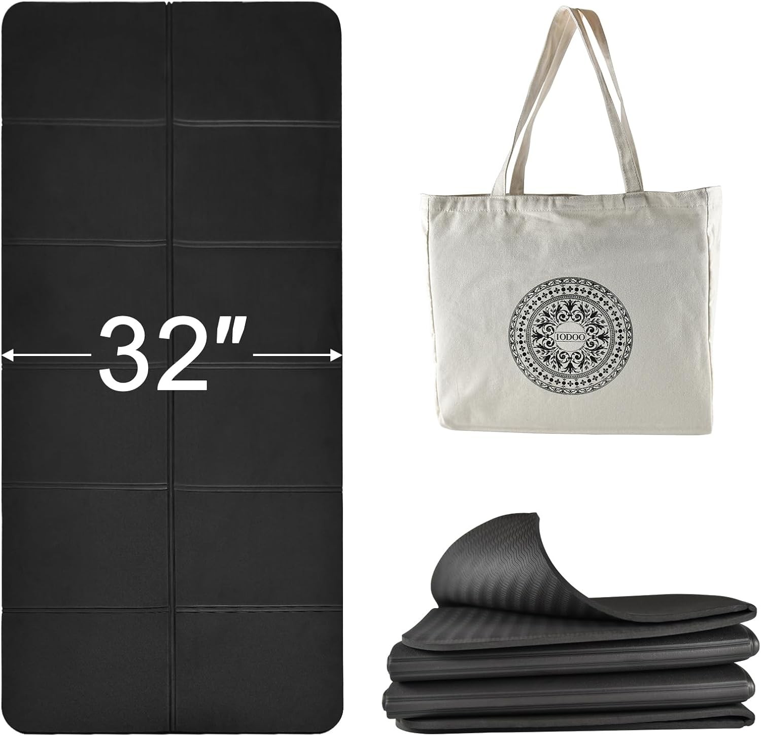 72-Inch Extra Wide & Thick Foldable Yoga Mat for Comfortable Workouts