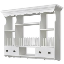 Wooden Kitchen Wall Cabinet White Cupboard Storage Shelf Display Unit vidaXL