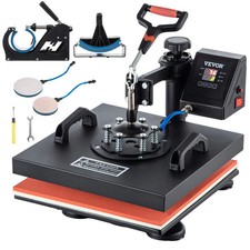 Heat Press, 5 in 1 15 x 15 Inch Heat Press Machine, Dual LED Display Heat Press