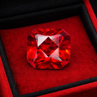 Certified Natural 11.40 Ct Mozambique Red Ruby Asscher Loose Gemstone Flawless
