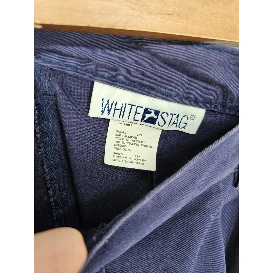 1990s White Stag Womens Sz 12P Pleated Front High Waist Cotton Pants Purple - Image 3 of 4