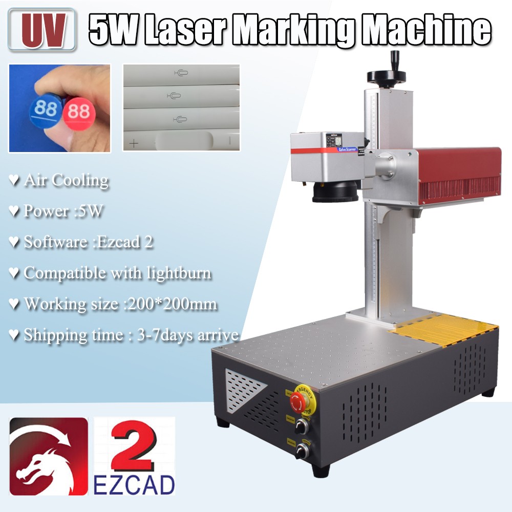 AirCooling 5W UV Laser Marking Engraver Machine For Marks on Glass Wood Plastic