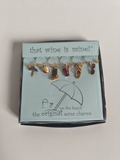 Juego de 6 identificadores originales de copa de vino Charms That Wine is Mine "En la playa"