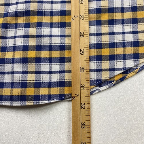 Brooks Brothers 1818 Regent Button Up Hemd Herren Large gelb blau kariert bügelfrei - Bild 10 von 12
