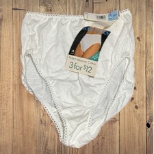 Vintage NOS Warner's Granny Panties Size 6 White Cotton Full High Brief Panty