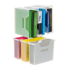 IRIS USA Small Portable Desktop File Box with Open Lid, 6 6 - Pack, Clear