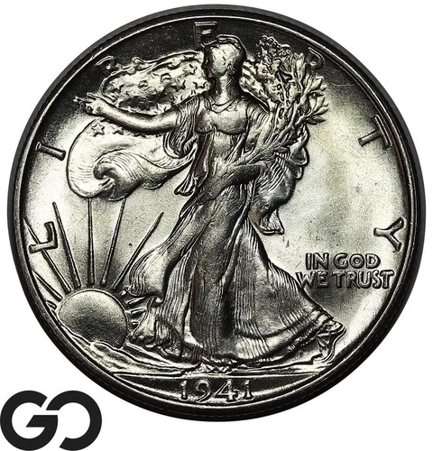 1941-S Walking Liberty Half Dollar, Lustrous Choice Gem BU++ Better Date